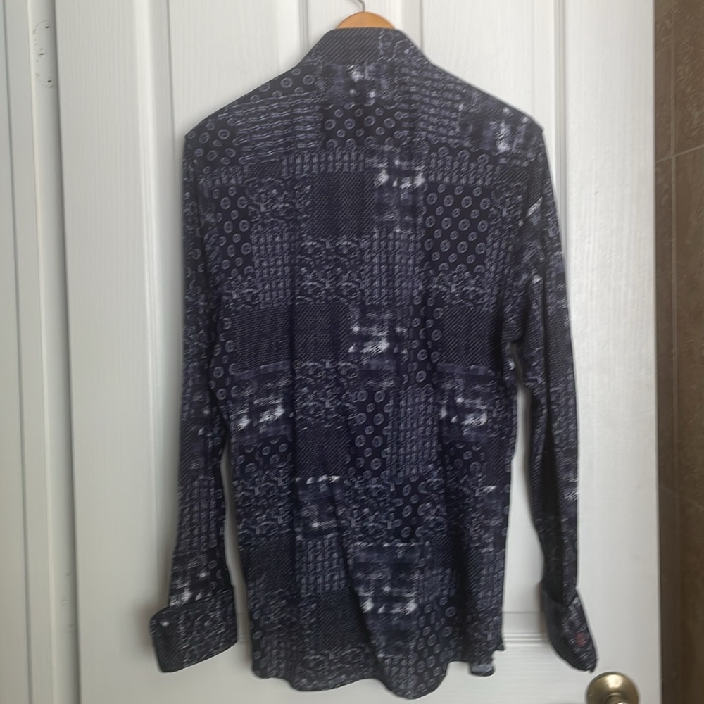 Stone Rose - Navy Patchwork Patterned Shirt - image 6